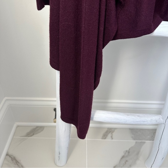 Leith Drape Front Long Duster Lightweight Cardigan Burgandy SZ Medium - Picture 7 of 10